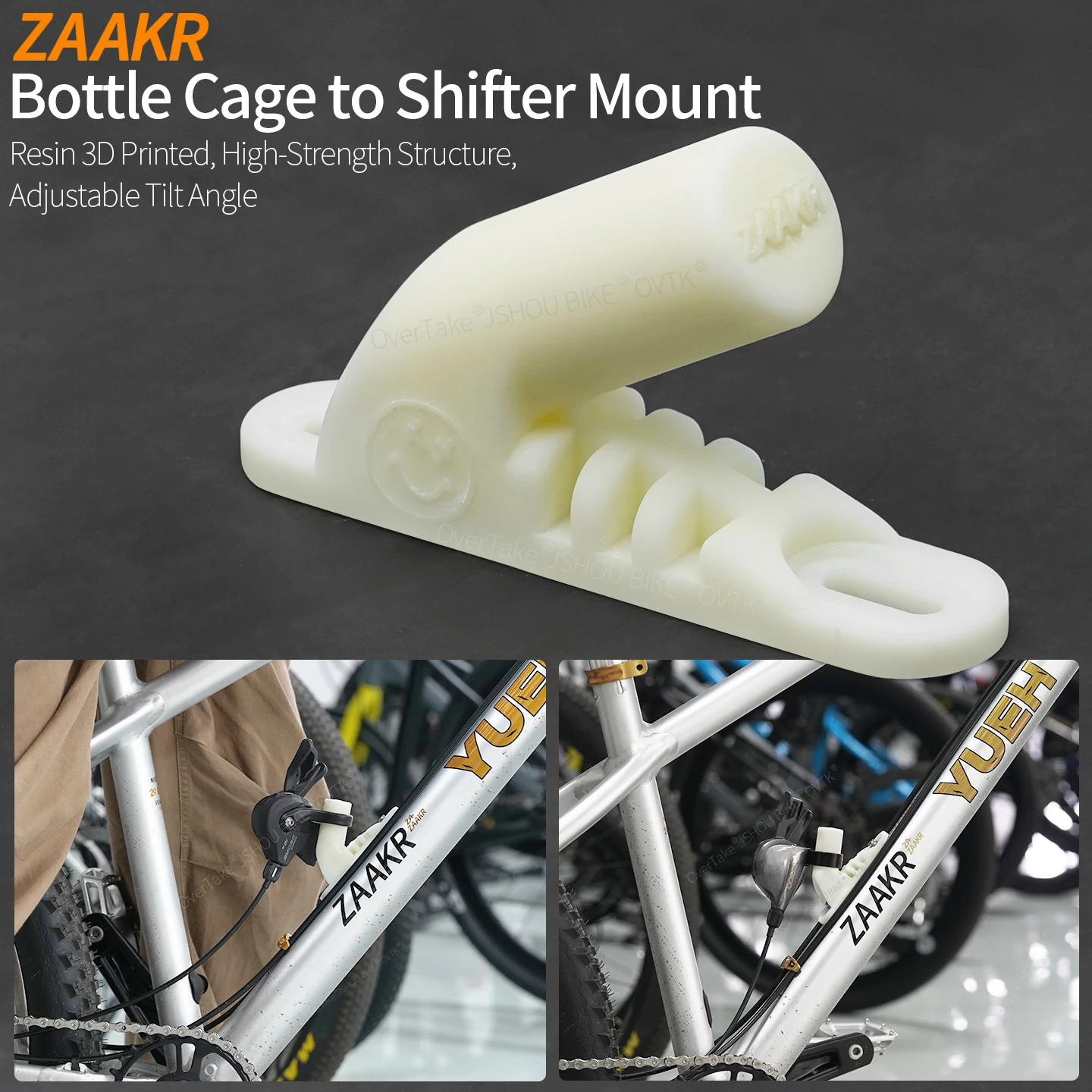 ZAAKR-portabotellas para palanca de cambios, montaje de resina para saltar de suciedad de montaña, impreso en 3D para SHIMANO S-RIDE SRAM, adaptador de montaje de desviador, piezas de bicicleta