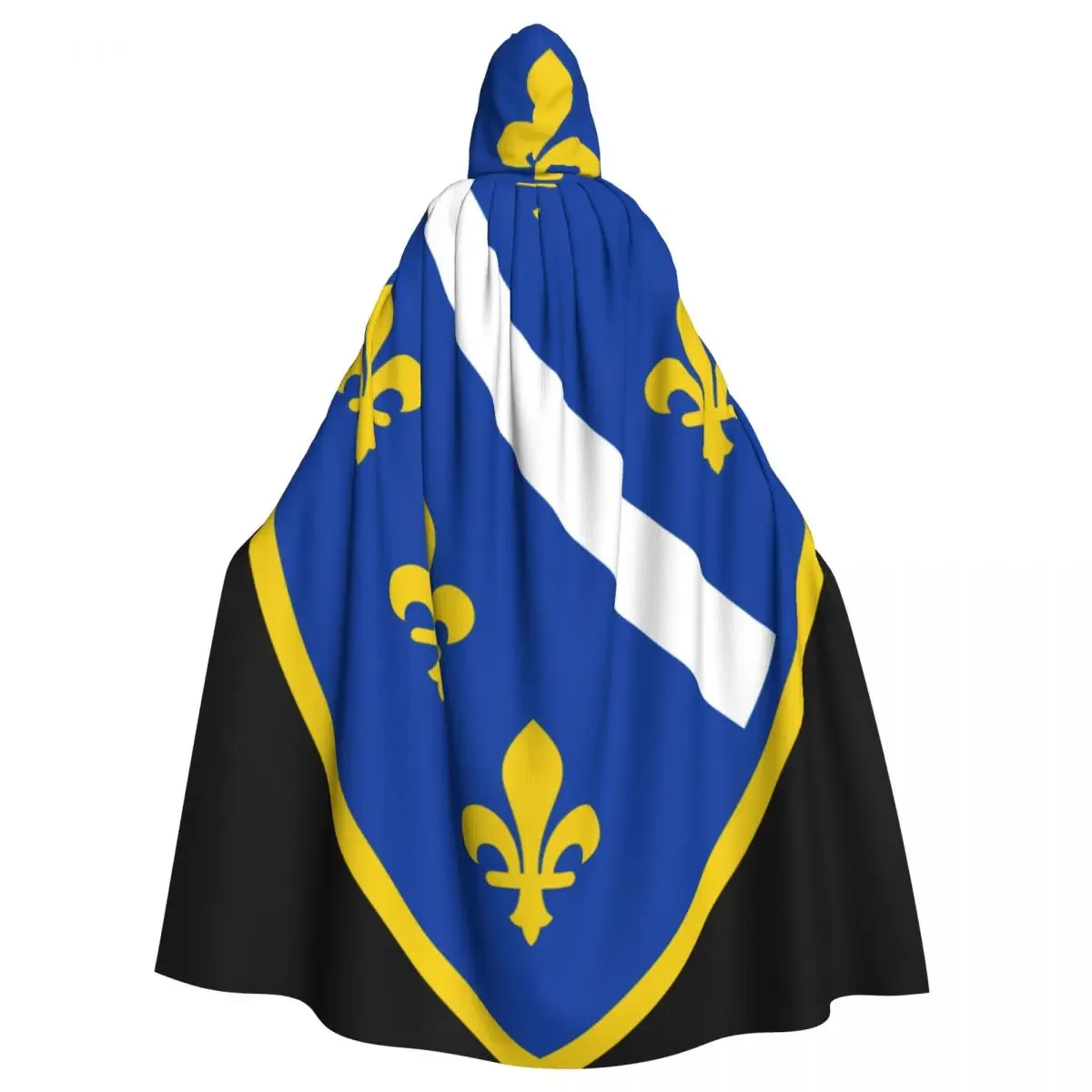 

Unisex Hooded Cloak Old Bosnian Flag Cloak Vampire Witch Cape Halloween Cosplay Costumes