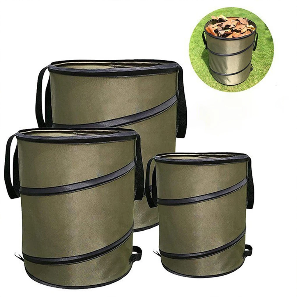 Portable Collapsible Open-Up Trash Can For Camping And Garden Easy To Lift Garden Leaf Bags Garbage 10/24/30Gallons