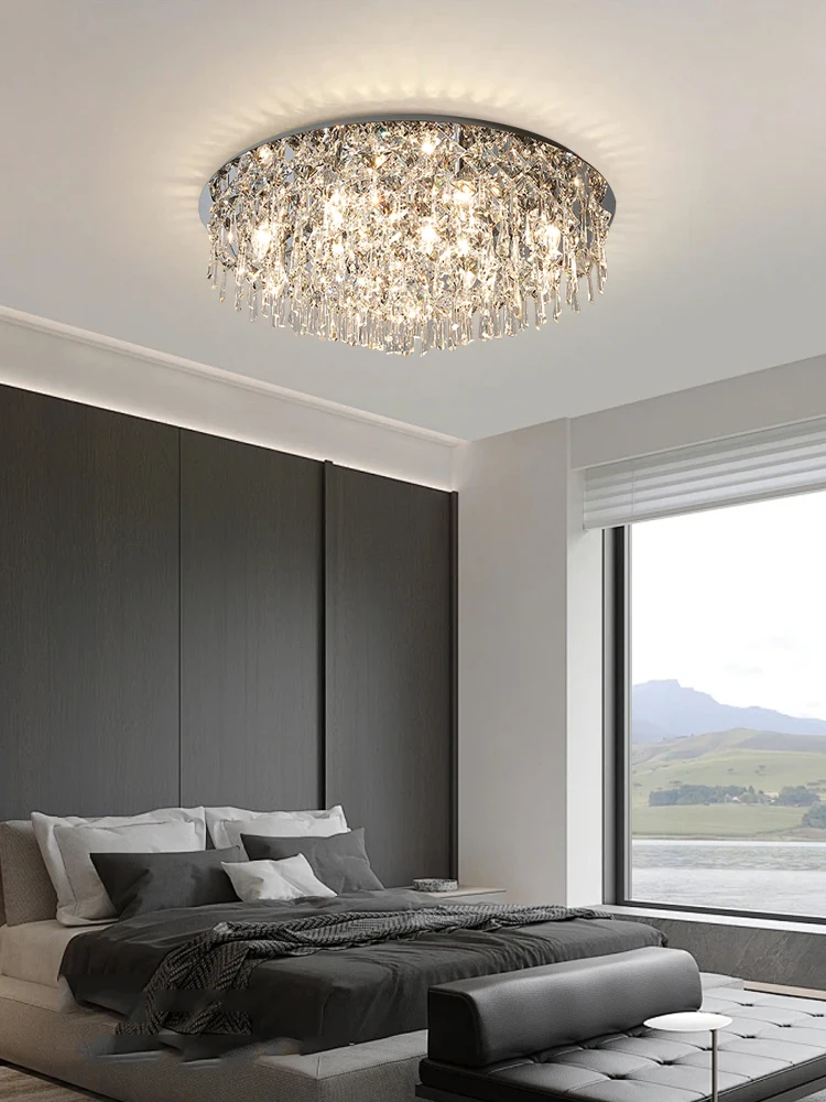 Modern Room Decoration Crystal Ceiling Chandelier Silver Gold Led Dimmable Luxury Home-appliance Luxury Light Fixture