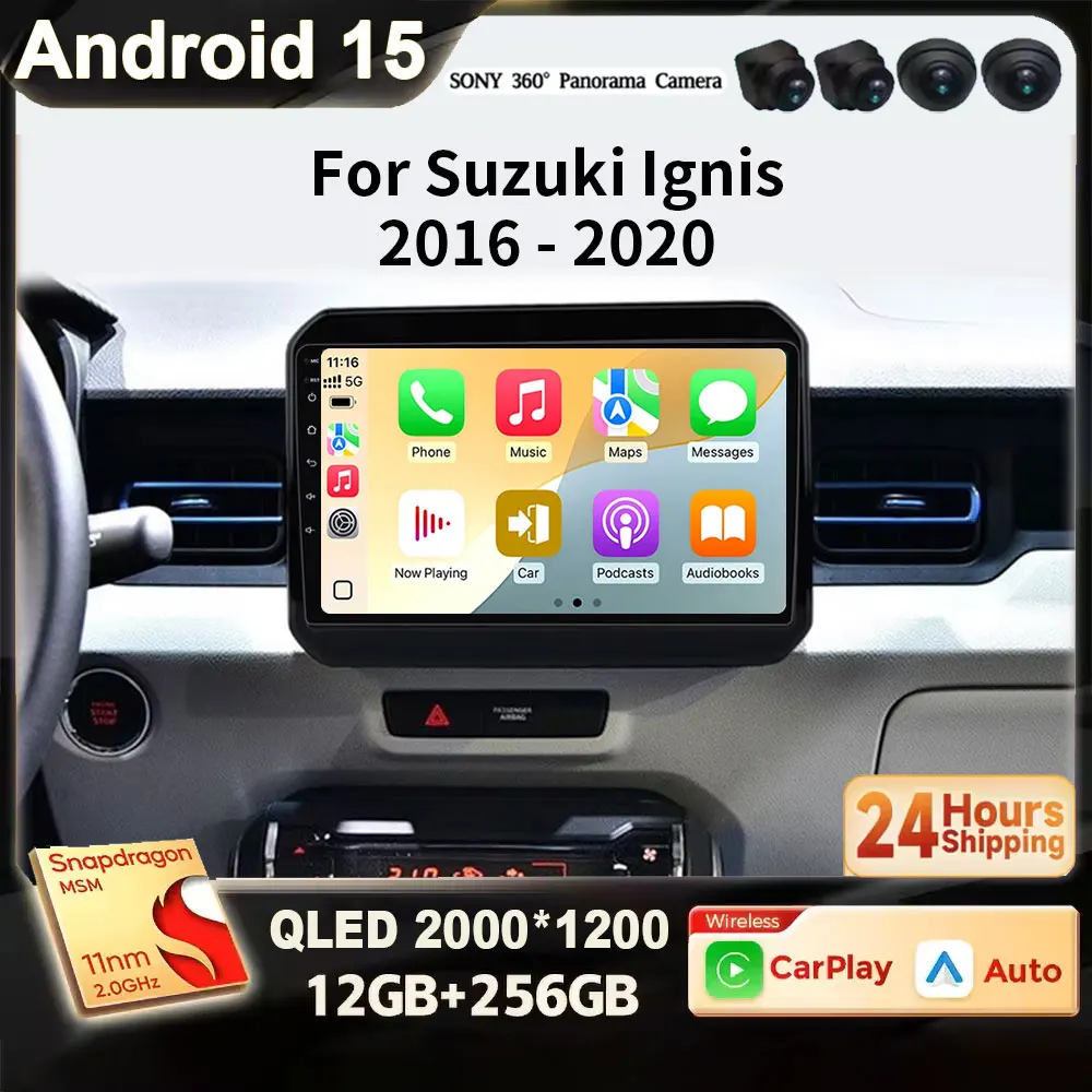 

Для Suzuki Ignis 2016-2020: автомагнитола Android 15 2K с Carplay, навигацией GPS, мультимедийным плеером, стереосистемой, Wi-Fi и Bluetooth