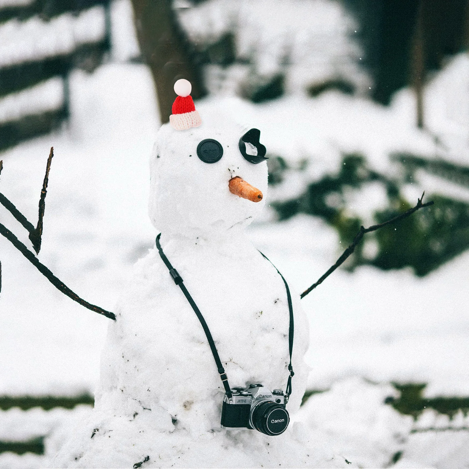 20 piezas pequeños sombreros de Papá Noel pequeños para muñecas Navidad Mini suministros colgantes de lana soportes para cubiertos
