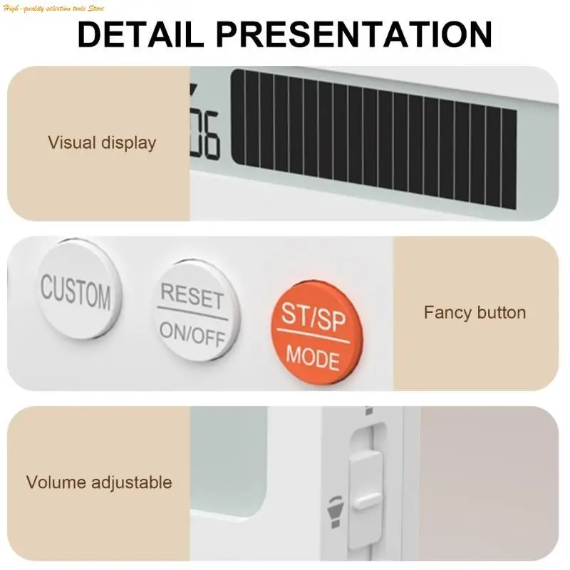 203F Attraction Visual Timer Easy to See Countdown Timer with Clear Display for Kitche Office & Gym Use