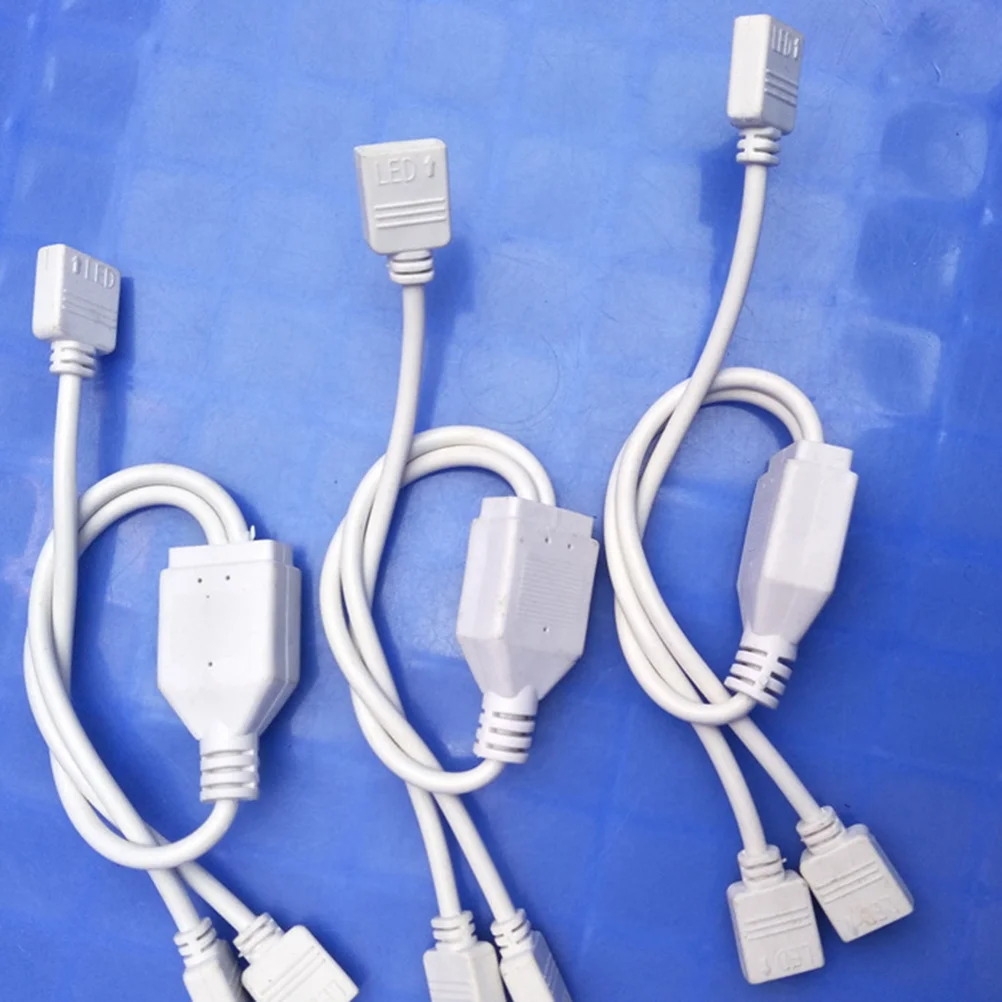 2pcs 1 To 2 Ports Strip Light Connector 30Cm Rgb Cable For Smd 5050 3528 Flexible Lights Plug Splitter Cable Rgb Led