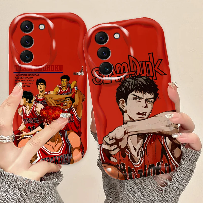 Slam Dunk Animation für Samsung S24 S23 S21 S20 Ultra Plus Fe A73 A72 A71 A51 A31 A05s A05 A04 5g Welle Öl Back Phone Case