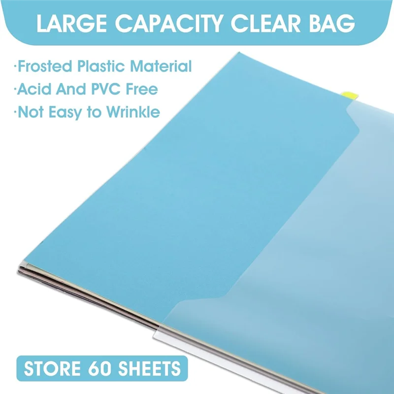 AP-Storage Organizer 12 X 12 Inch Clear Scrapbook Paper Organizer With Sticky Index Tabs Holds