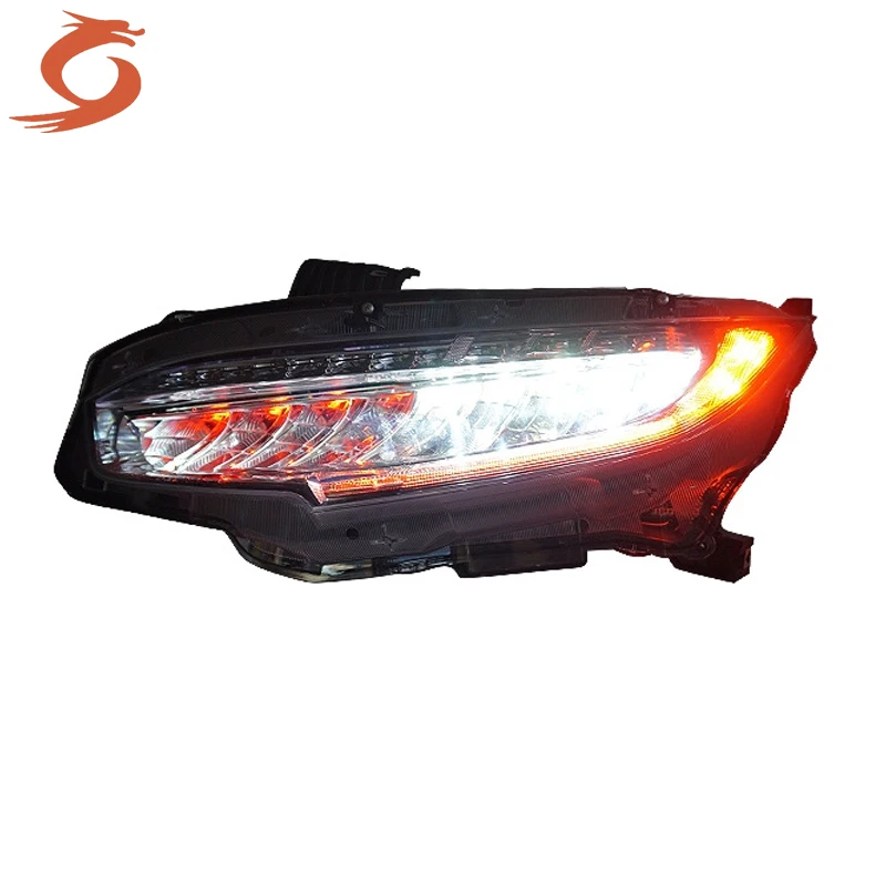 For Honda Civic Tenth Generation LED Headlight Assembly Modification Full LED Daytime Running Lights Red Devil Eye