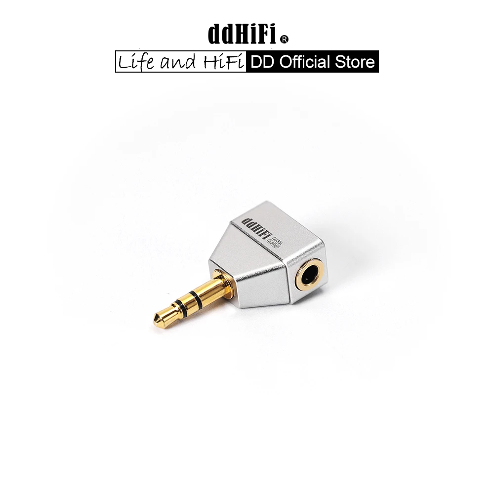 

DD ddHiFi DJ35L L-образный адаптер с разъемом 3,5 мм (женский) на 3,5 мм (мужской), алюминиевый корпус с ЧПУ для аудиофильских наушников ​