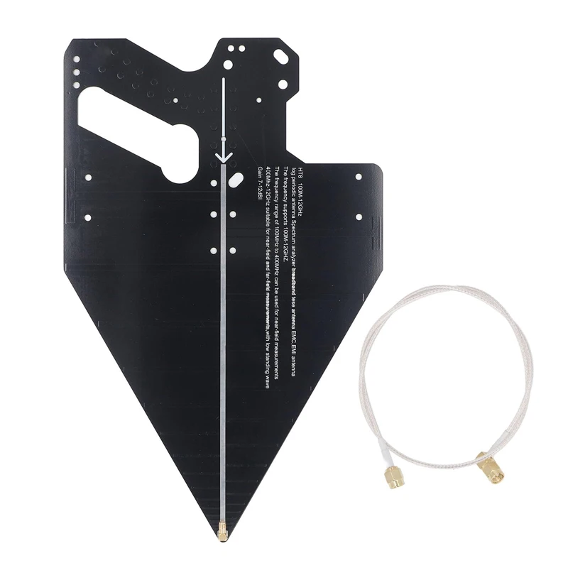 

HT8 Log Periodic Antenna 0.1-12GHz High Precision Direction Finding Positioning EMC Spectrum Analyzer Antenna 7-12dBi 50Ω SMA