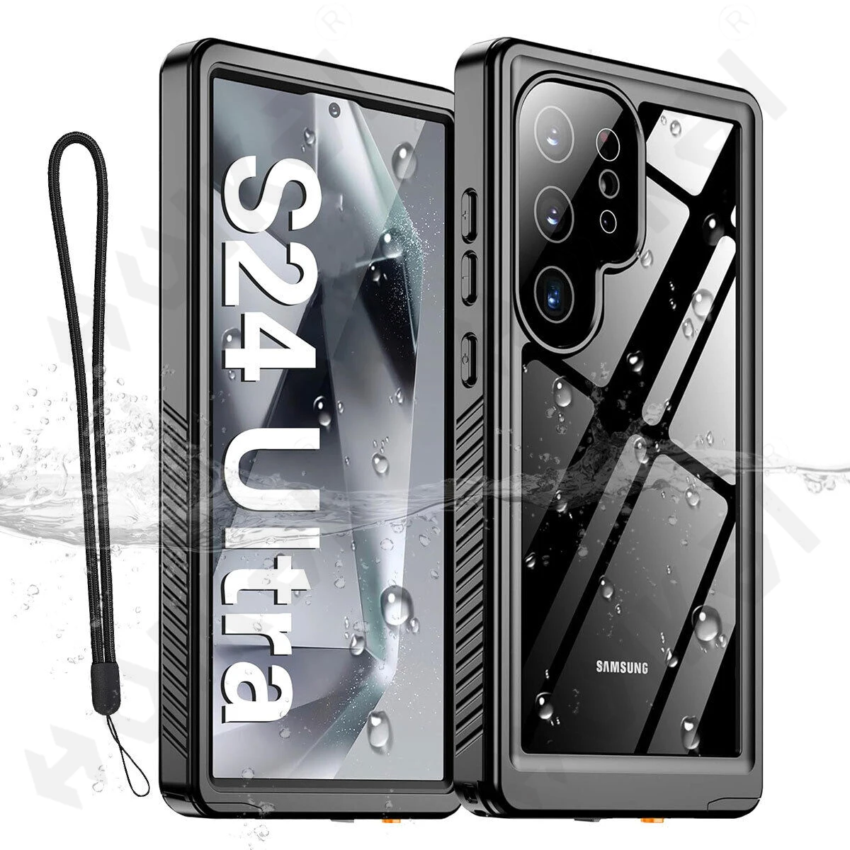 IP68 impermeável Shellbox Case para Samsung Galaxy, cobertura de luxo para telefone de natação, metal alumínio, S24, S23, S22 Ultra FE, A54, A14, A34, 5G