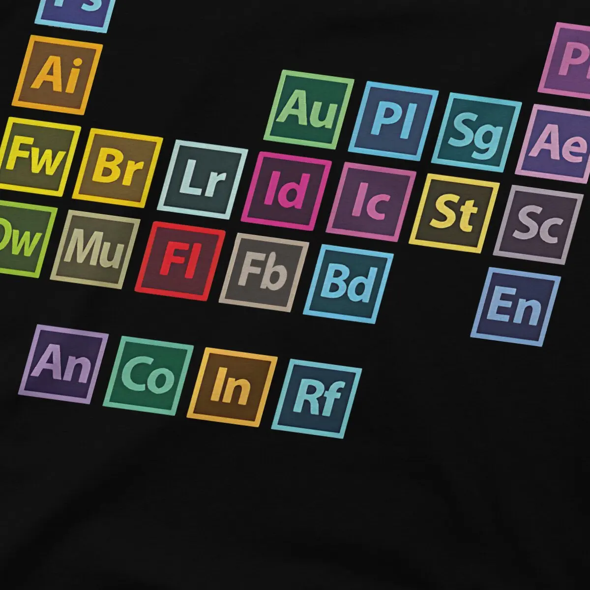 Adobe Periodic Table Of Elements T Shirt Alternative O-Neck TShirt Polyester Clothing