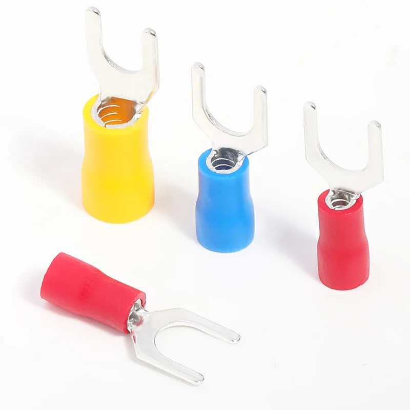 50 STÜCKE Gabel Crimp Terminal Elektrische Kabelverbinder Flachstecker Schnellspleißkabel Isolierung Schuhstecker Für Verbindungsschraube – Detail 6