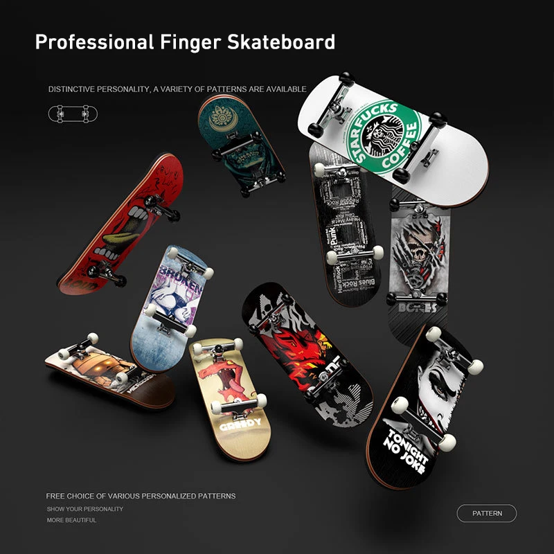 Puzzle Toy Professional Finger Skateboard Hobbies Novelty Anti Stress Sensory Fingerboard Toys Mini Funny Gift For Kids Boy