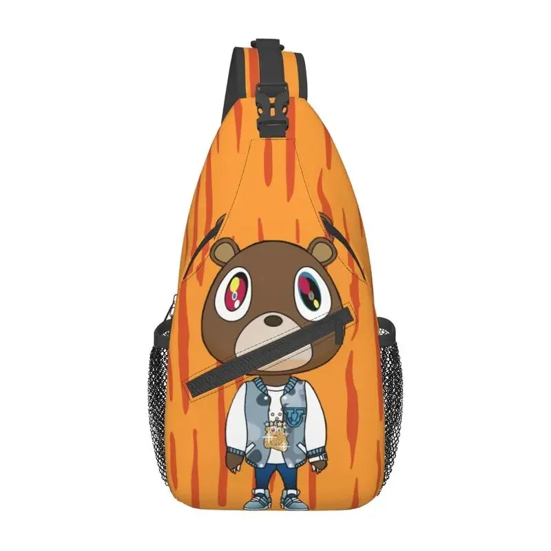 Casual Kanye West Bear Crossbody Sling Backpack Men Shoulder Chest Bags for Traveling