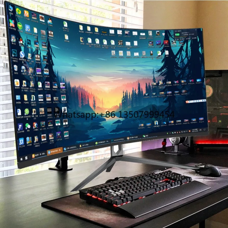 34 Inch Ultrawide Curved Gaming Monitor 21:9 165Hz 1ms 4K Resolution Desktop Display for Video Editing and Gaming