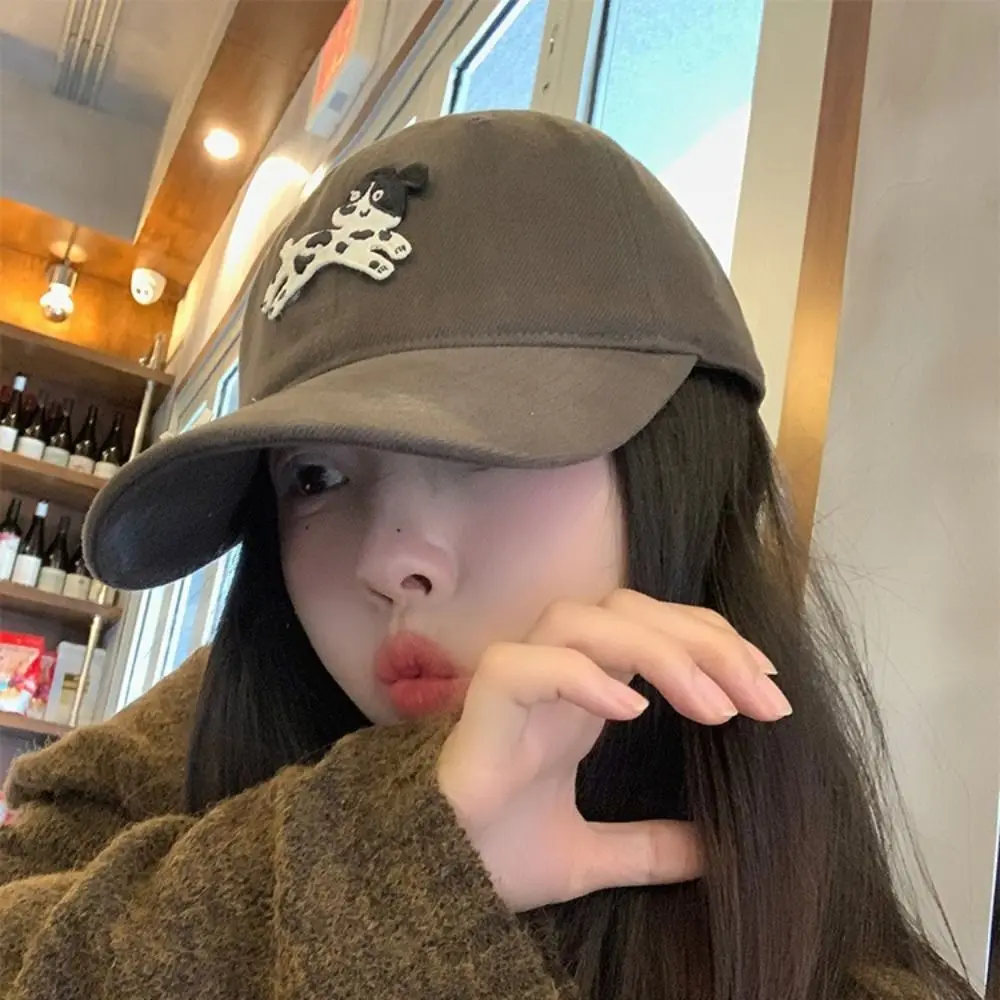

Повседневная бейсболка с пятнистым щенком и вышивкой, хлопковая солнцезащитная шляпа от солнца, Snapback, фуражка в корейском стиле для девочек