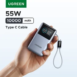 UGREEN 휴대용 무선 고속 충전 보조베터리, 아이폰 16 프로 맥스, 30W 보조배터리, 10000mAh, C타입 케이블