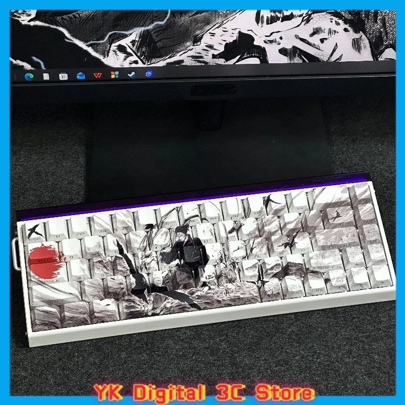 Sunset Seagulls Themed Anime Keycaps for Mechanical Keyboard PBT Customization Cute Keycaps PC Gaming Keyboard Collectible Gift