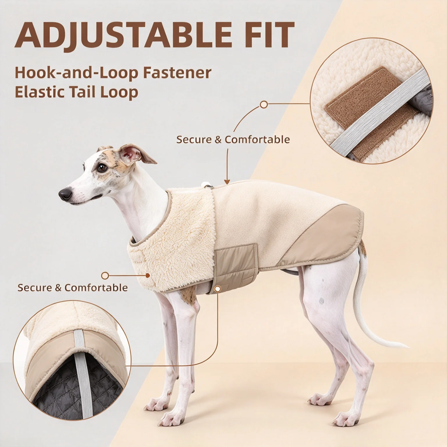 Dog Winter Coat Jacket Warm Sherpa Fleece Lined Windproof Adjustable Puppy Pet Clothes Small Medium Large Autumn Outdoor Walking