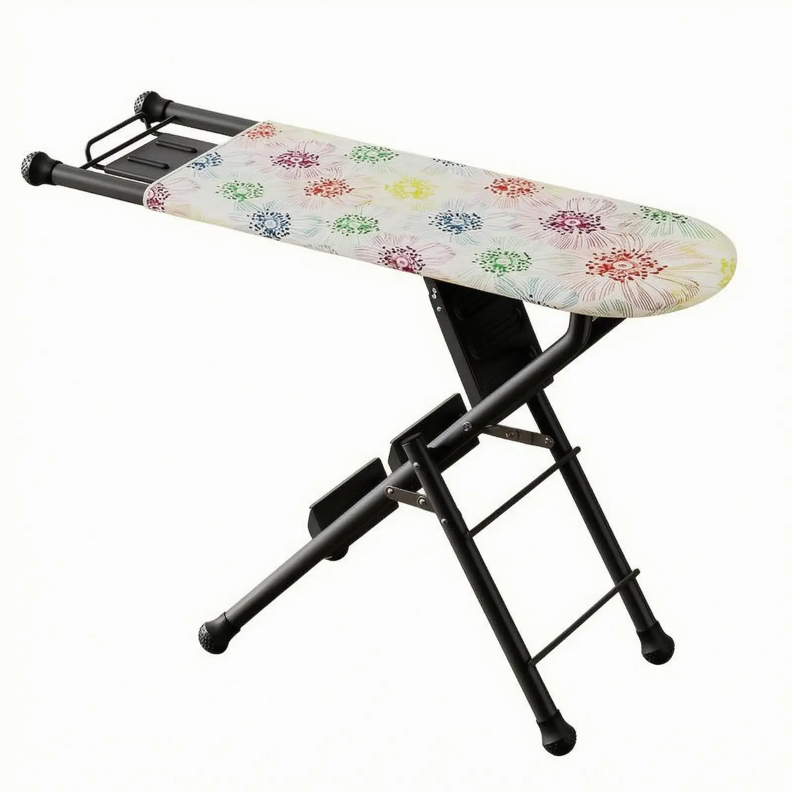 Space Saving Foldable Ironing Board with Built in Step Stool Heat Insulation Pad for Laundry Room Closet Organization and