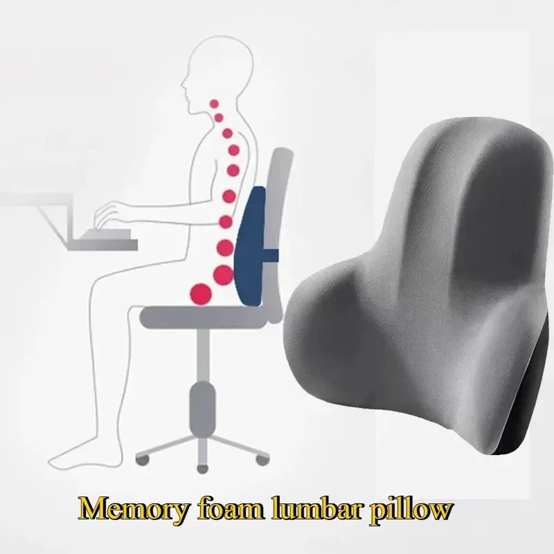 Ergonomic Lumbar Support Pillow Memory Foam Back Cushion,memory Foam Lumbar Pillow, for Office Chair Car Seat Relieve Back Pain