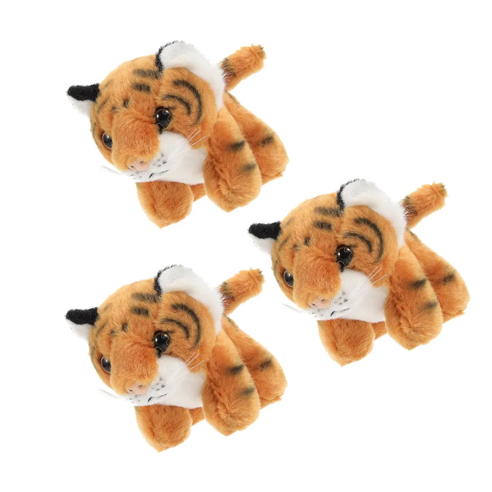 

3Pcs Tiger Keychain Set Animal Pendant Keyring for Keys Bag Backpack Purse Kawaii Style Party Favor Baby Shower Gift Stuffed