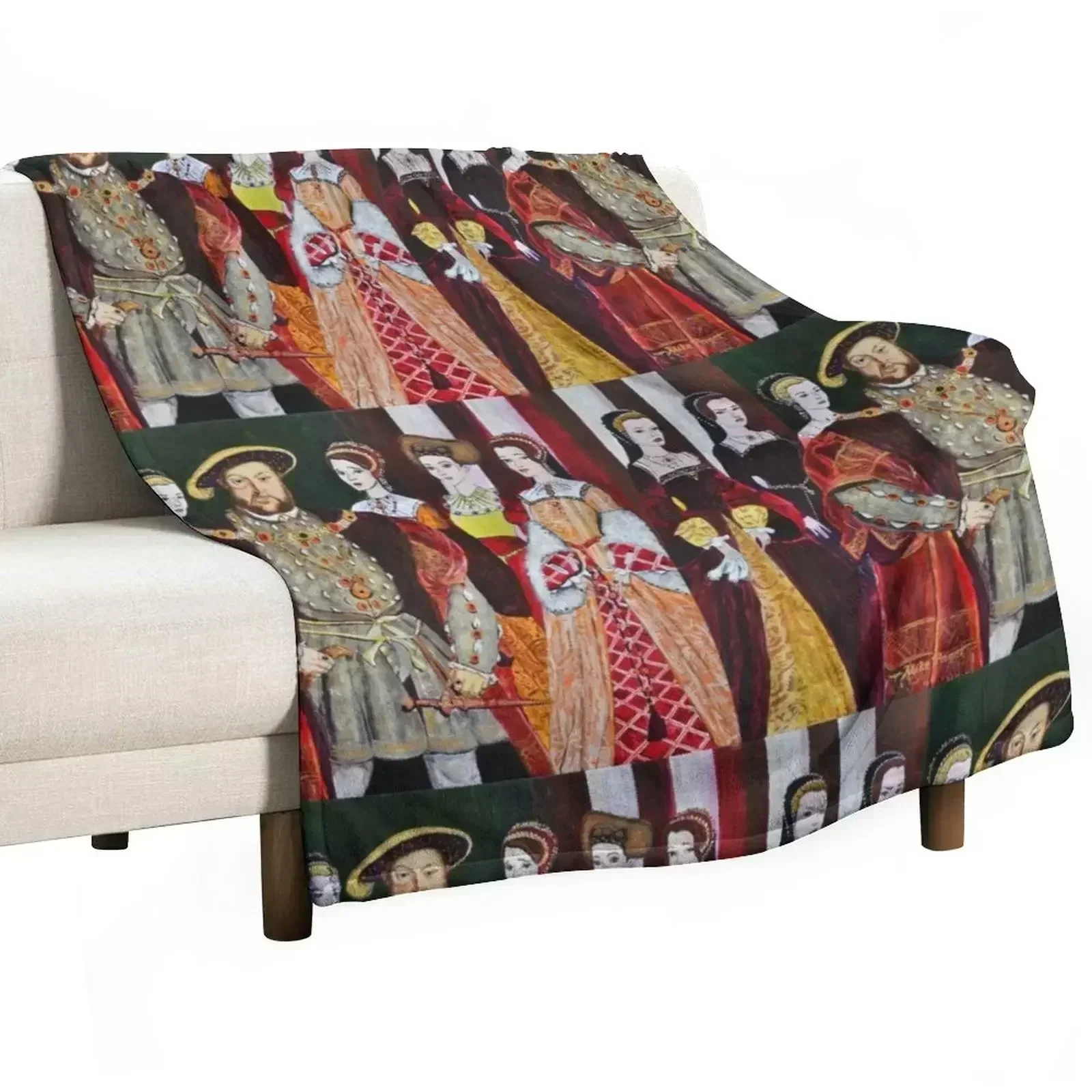 King Henry 8th and His Six Wives Throw Blanket Modern Design Soft Blanket for Home Decor