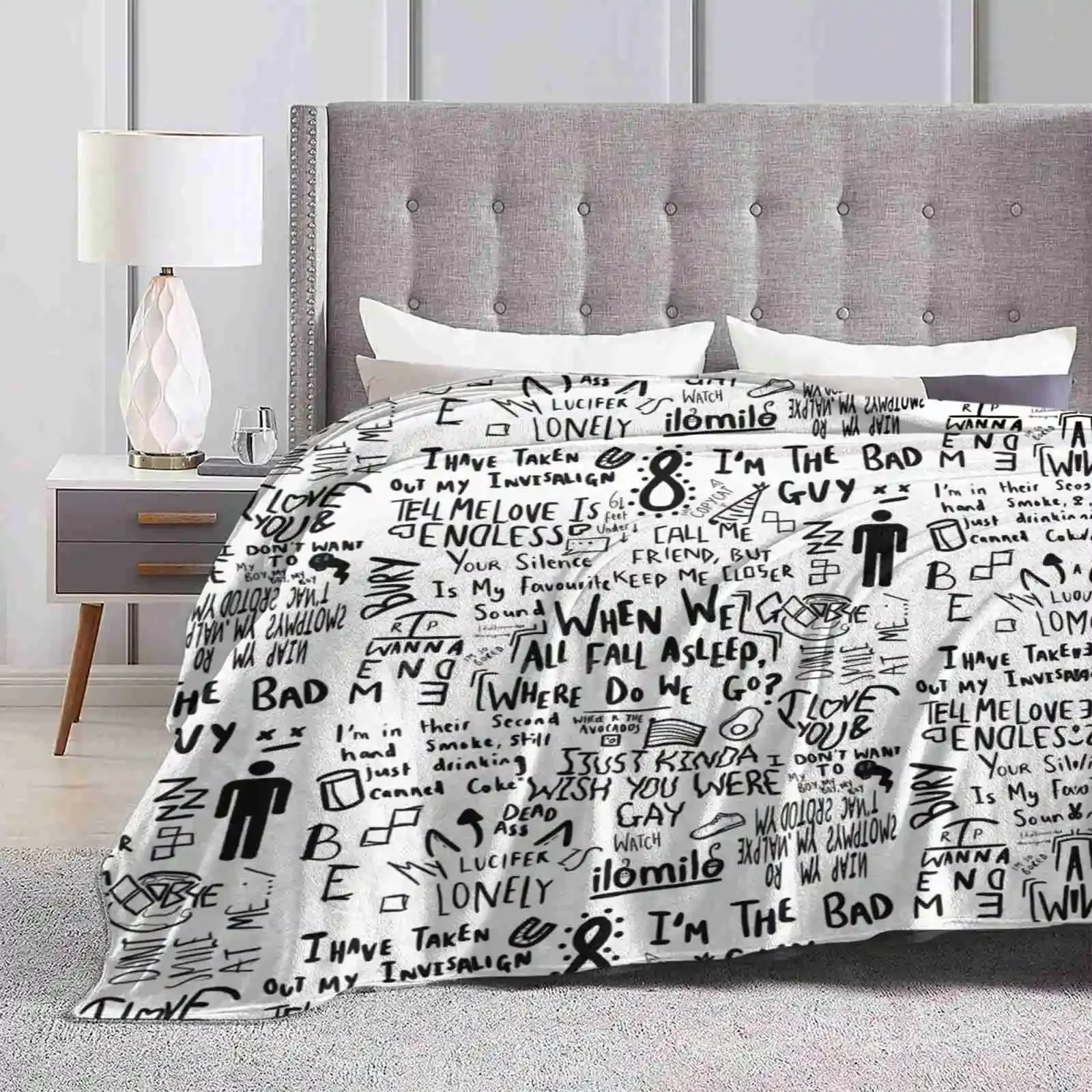 

Удобное теплое фланелевое одеяло с креативным дизайном, музыкальные тексты, крутые, когда мы все засыпаем, куда мы пойдем Wwafawdwg