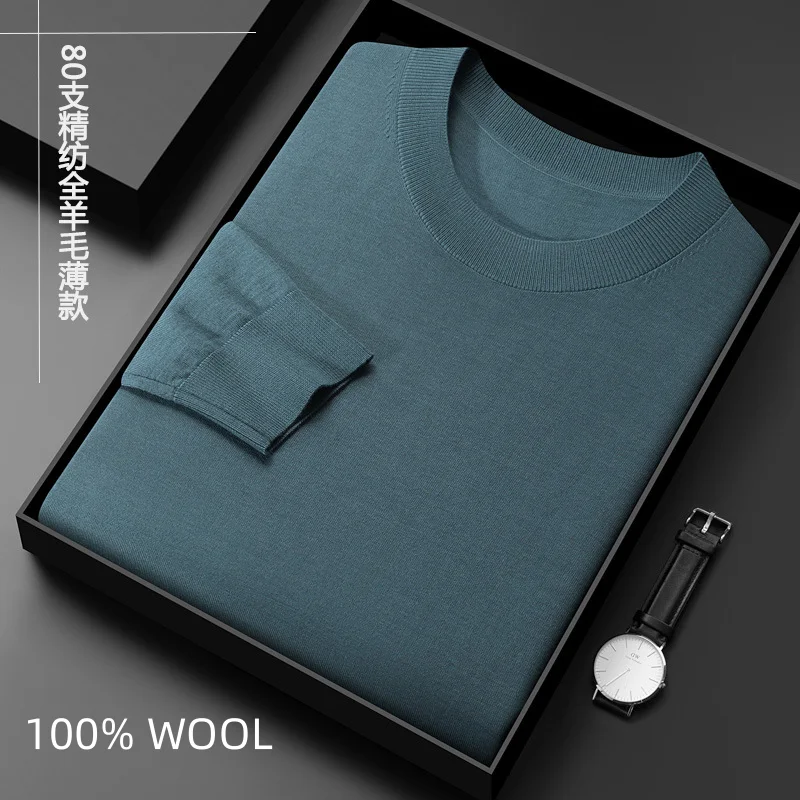 washable 100 worsted wool 80s fashion sweater men top luxury mens clothes vintage black pullover knit streetwear man jumper blue