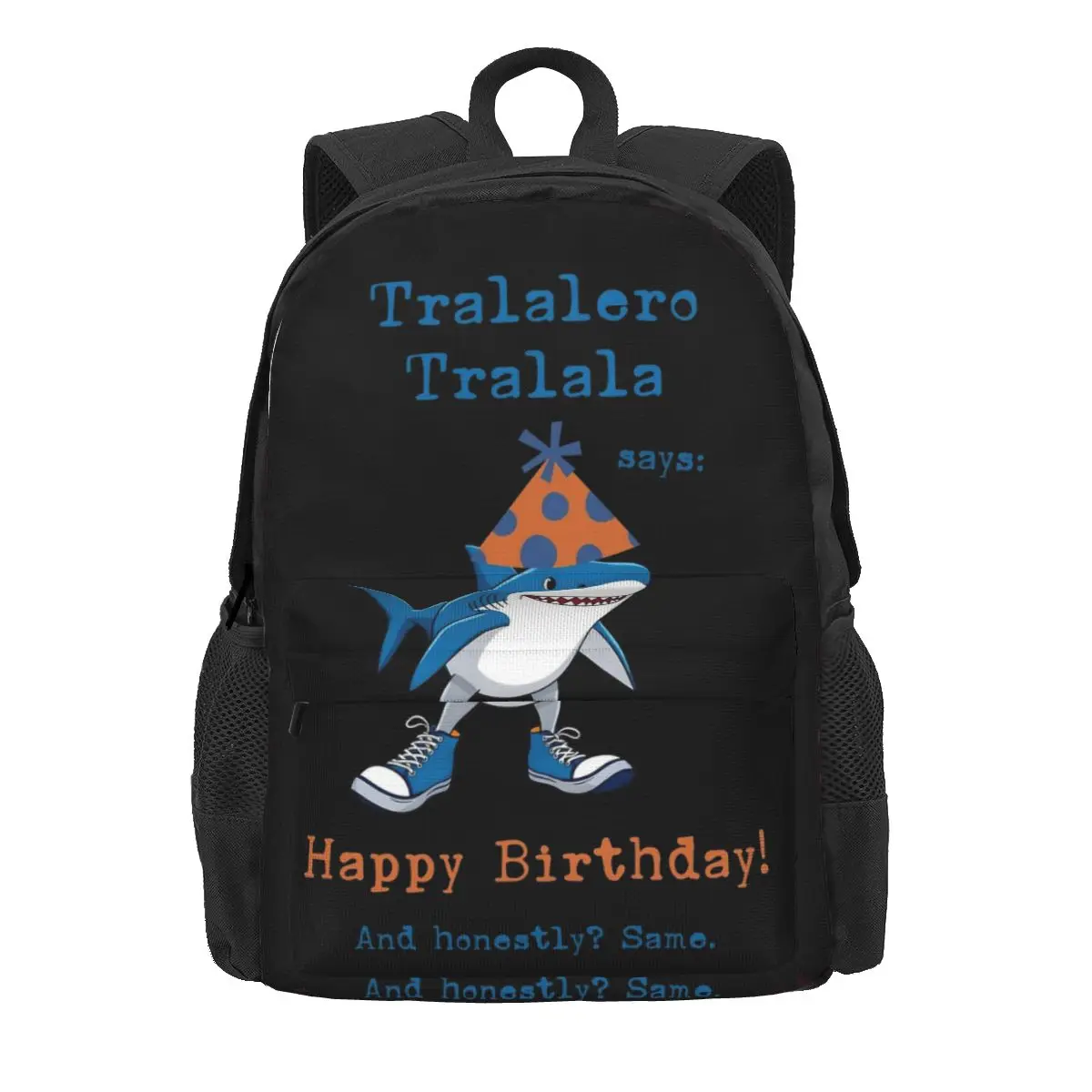Tralalero Tralala Shark Birthday Women Backpack Mochila Student School Bag Italian Brainrot Laptop Rucksack Kids Shoulder Bag