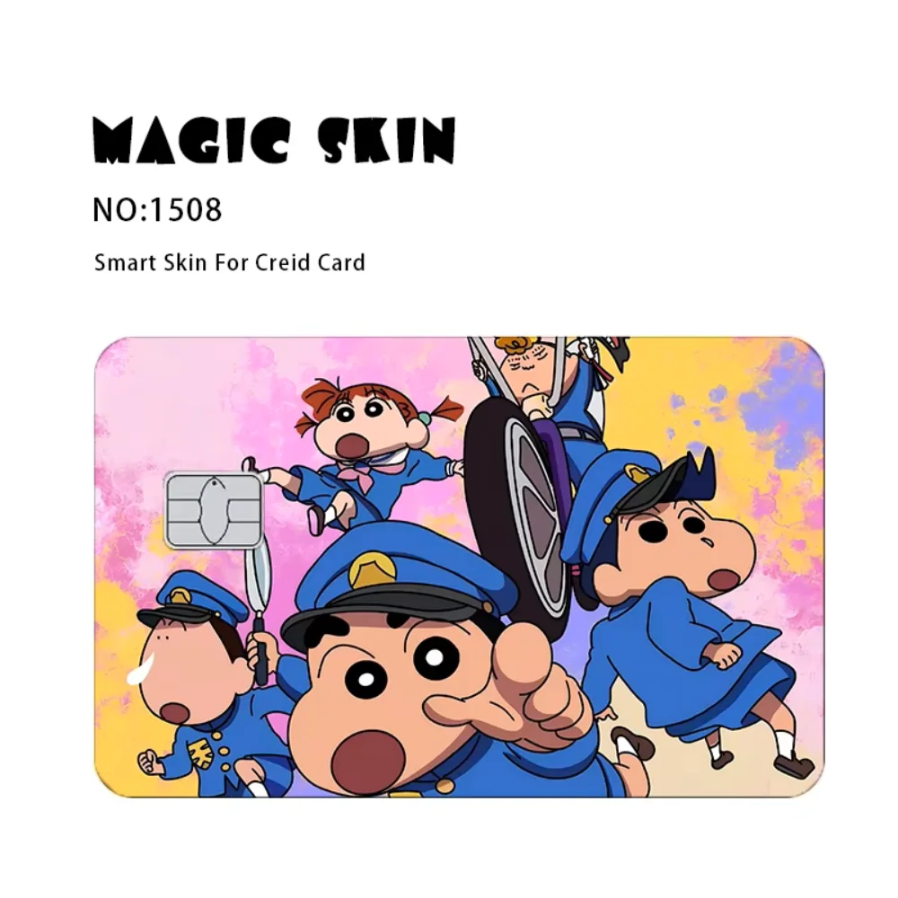 Kawaii Crayon Shin-Chan PVC Sticker Film Tape Skin for Credit Debit Card Cartoon 2.5D HD Matte Waterproof Stickers Girls Gifts