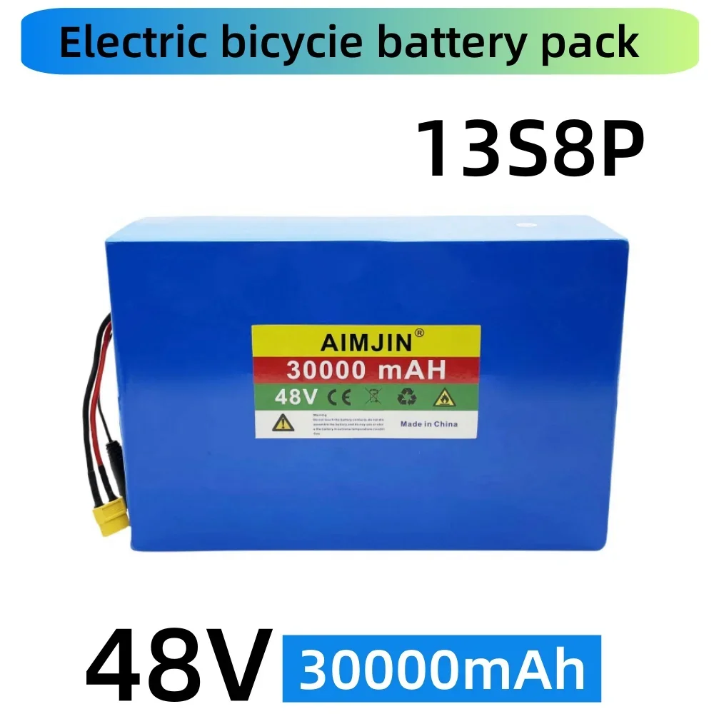 Аккумулятор 48 В, 30000 мАч, литиевый аккумулятор 18650 13S8P, аккумулятор 1000 Вт, встроенный BMS 50 А