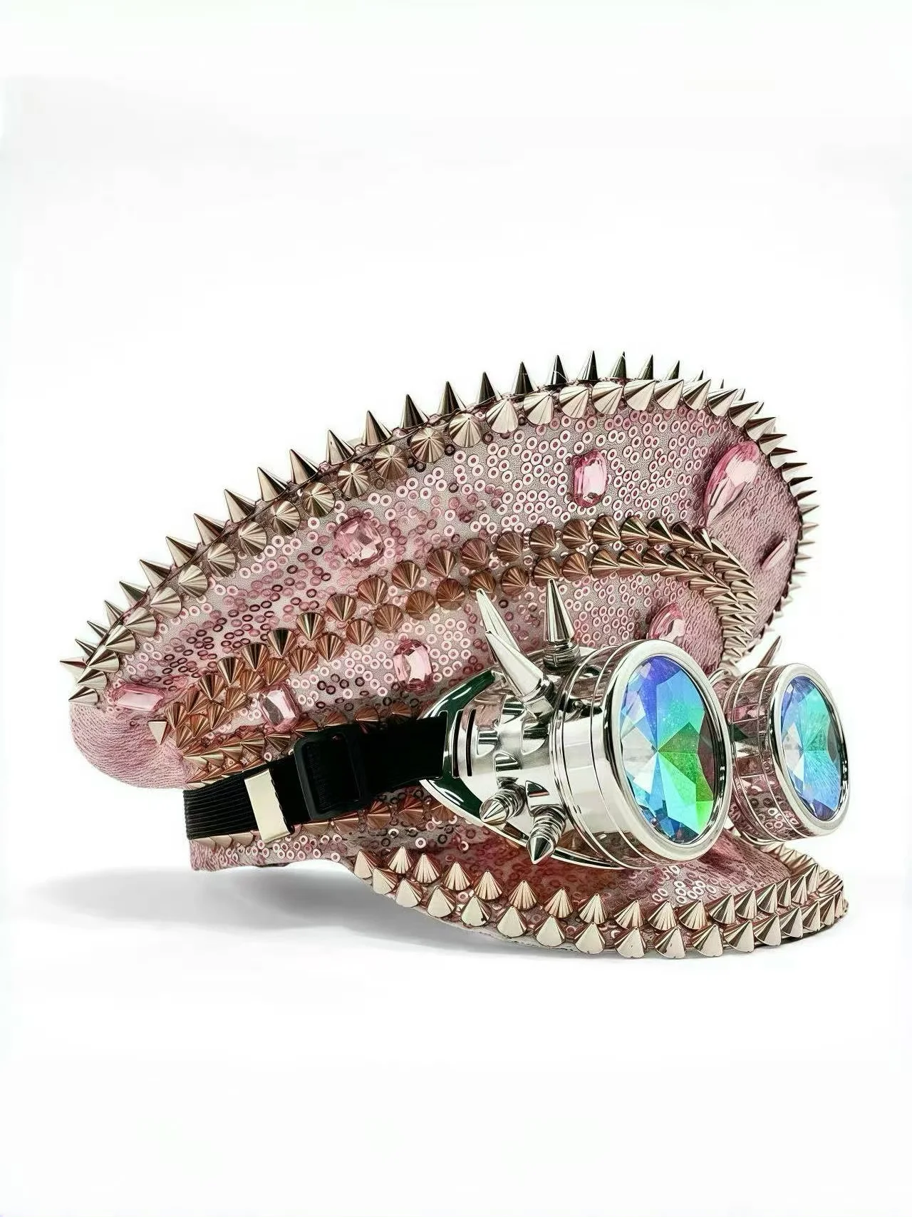 Kapelusz kapitański steampunk z dżetami i goglami na festiwal Burning Man dla kobiet, wojskowe akcesoria i czapka dla mężczyzn.