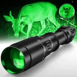 UniqueFire-Lampe de poche LED à lentille de Fresnel XPE T38, faisceau vert, variateur de lumière, indicateur de commutateur, torche zoomable pour la chasse, lanterne, 1605