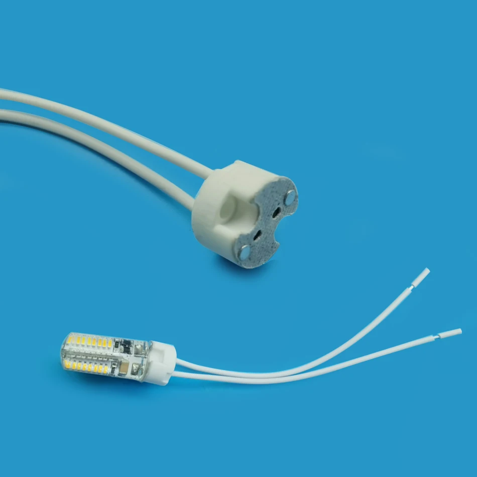 MR16 MR11 GU5.3 G4 Lamp Holder Bulb Base with Wire Ceramic Halogen Socket Pottery Connector 12V - 220V Led Light