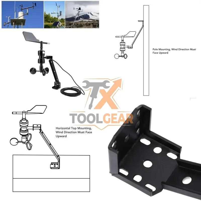 2026hotsale* High Accuracy Wind Speed Direction Sensor with 3 Wind Cups IP64 Waterproof Aluminum Alloy 9V - 30V RS485 Modbus