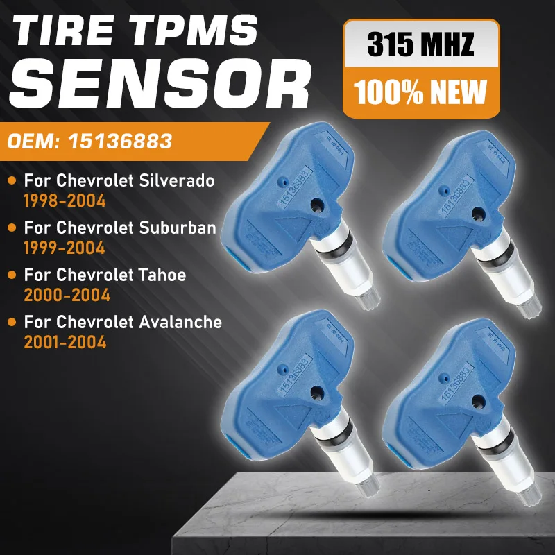 

1/4PCS TPMS For Chevrolet Silverado Chevrolet Suburban 1998-2004 Chevy Tahoe Avalanche 2000-2004 Tire Pressure Monitor Sensor