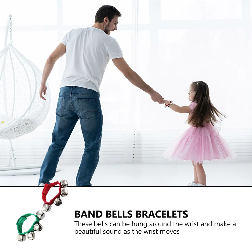 20Pcs Wrist Bells Safe Comfortable Metal Cloth Band Bells for Parties Christmas Easter Dancing Musical Activity Gift