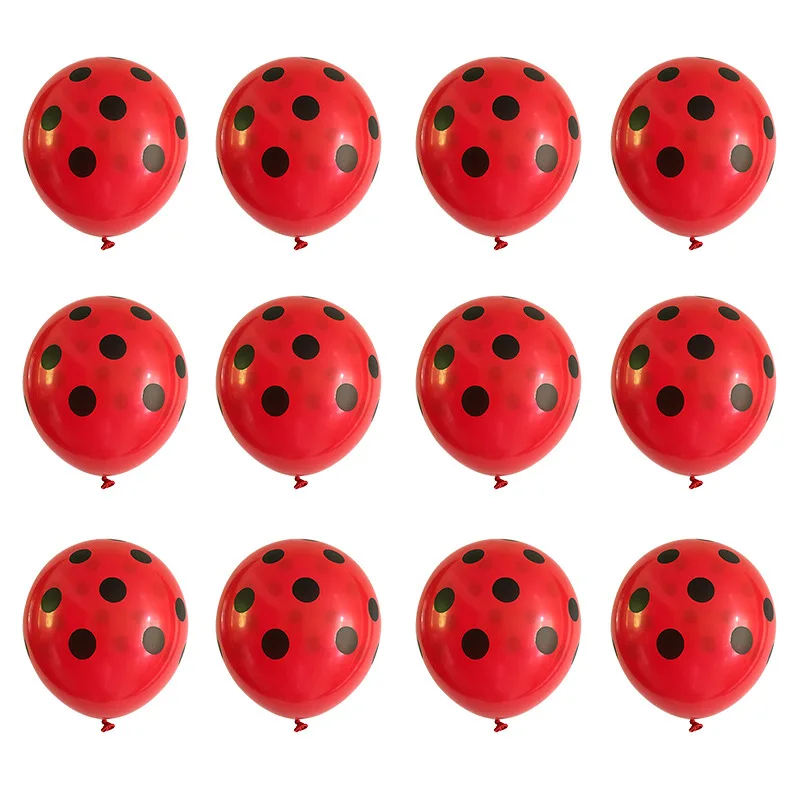 12inch Ladybug Latex Balloon 2.8g Red Ballon Black Spot Balloon Red Wave Point Balloon Wedding Party Decoration Polk Dot Ballons