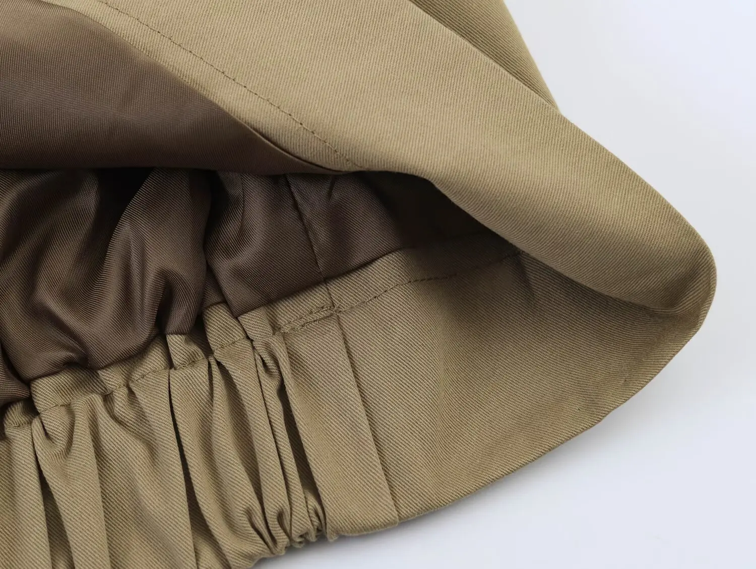 TFMLN Neue Damen Doppelreihige Kurze Trenchcoat-Jacke Halber Ärmel Frühling Sommer Oberbekleidung Freizeit Basic Style Windbreaker – Detail 10