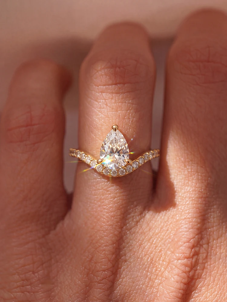 925 Sterling Silber Prächtiger V-förmiger Marquise-Zirkon-Ring für Damen Verlobung Hochzeit Luxus Hochwertiger Edel-Schmuck – Detail 3