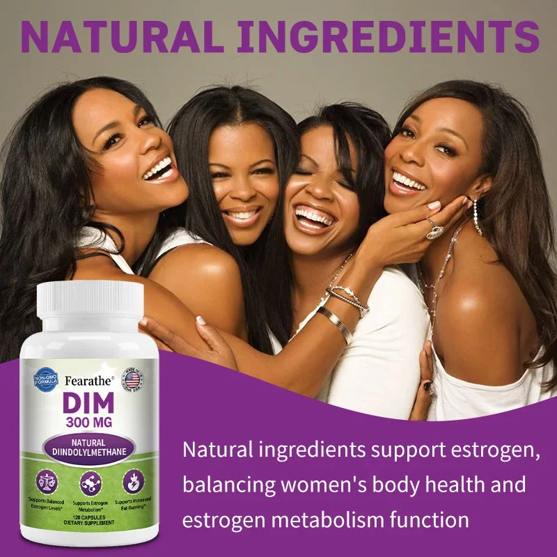 DIM Supplement for Women - Female Hormone Balance, Fat Burning, with BioPerine