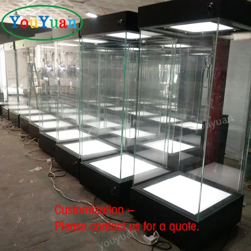 custom.Customized museum Showcases Glass Retail Shopping Mall Kiosk Perfume Wooden museum Display Cabinet