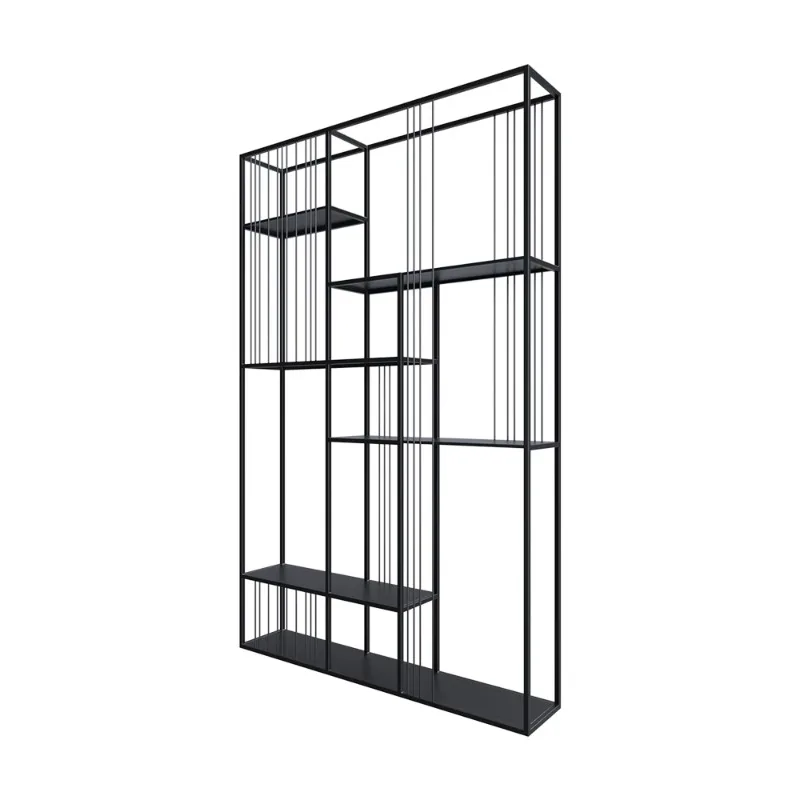 Creative floor bookshelf Simple wrought iron shelf Multi-layer storage Home living room Study