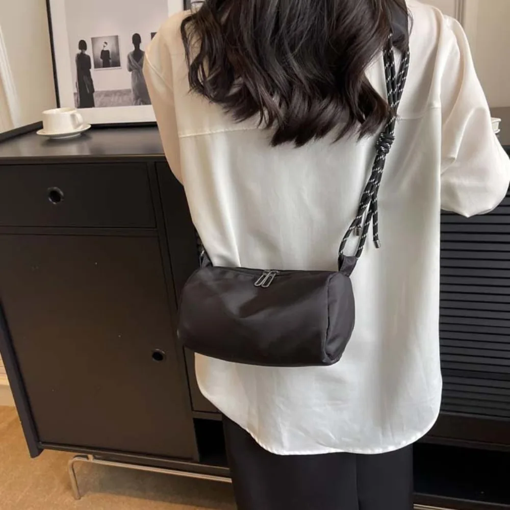 

Adjustable Strap Oxford Cloth Square Bag Large Capacity Japanese Style Solid Color Shoulder Bag Soft Rope Frenum