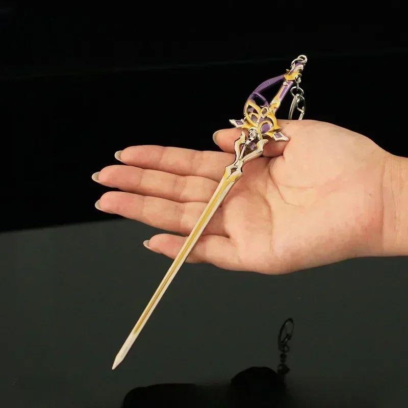 21cm Genshin Props Absolution One Handed Sword Weapon Keychains Metal Model Collection Ornament Crafts Game Peripheral Gifts Toy