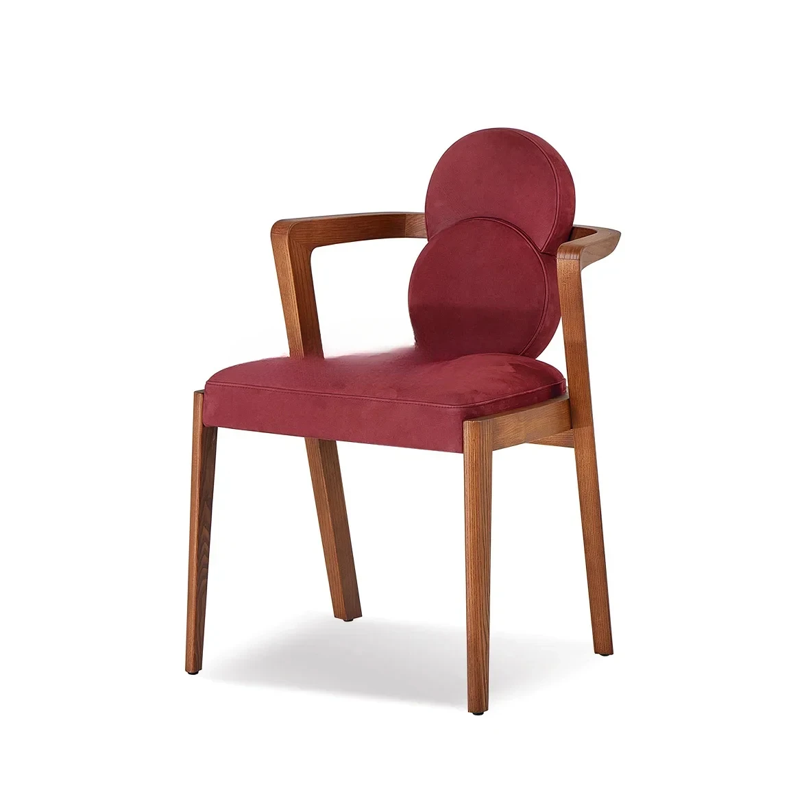 A Dining Chair Luxury Shi Zhuoyi Wine Red Flannel Armchair Creamy-white Cosmetic Chair Multicolor