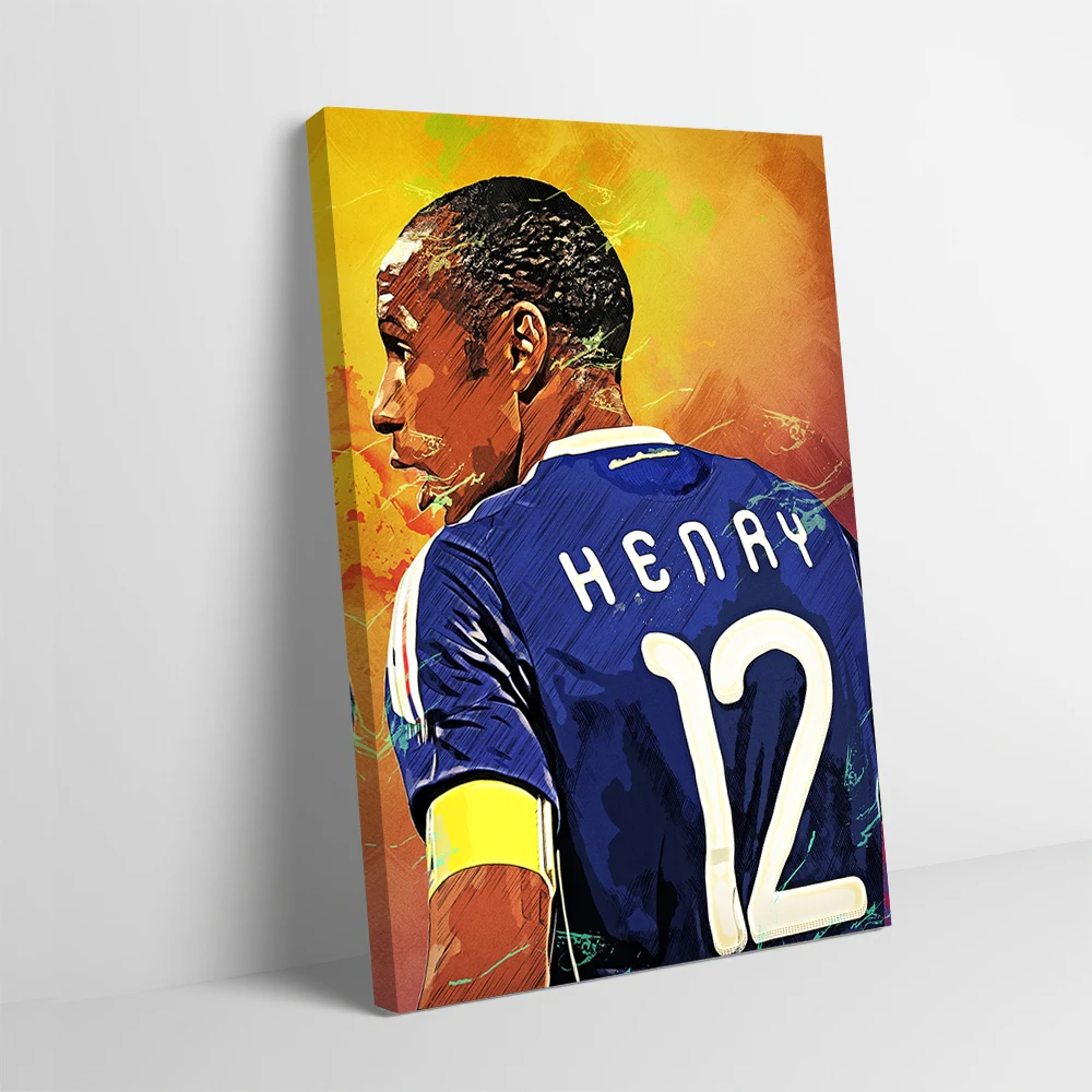 Thierry Henry Football Art Poster Customizable Printed Canvas Painting Wall Art Gift for Interior Decoration Room Wand Deko Home