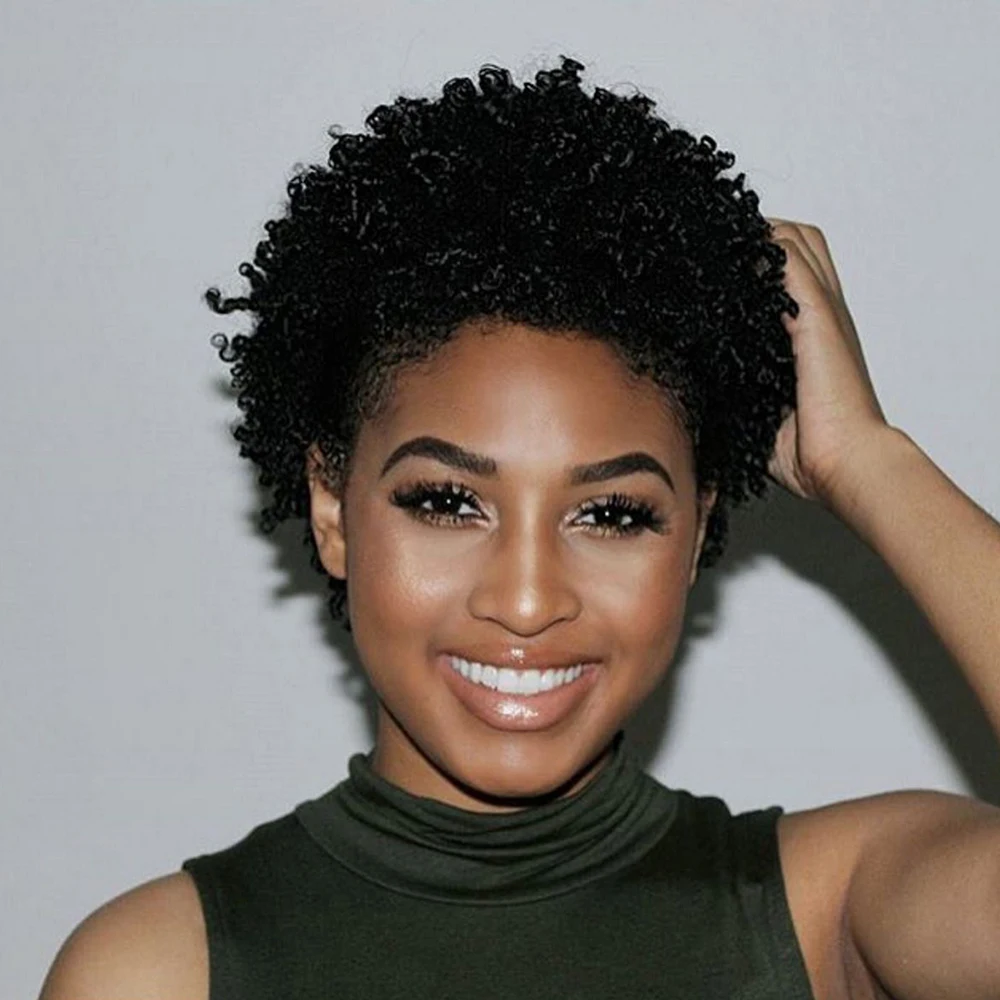 Women's Short Curly Pixie Lace Front Wig