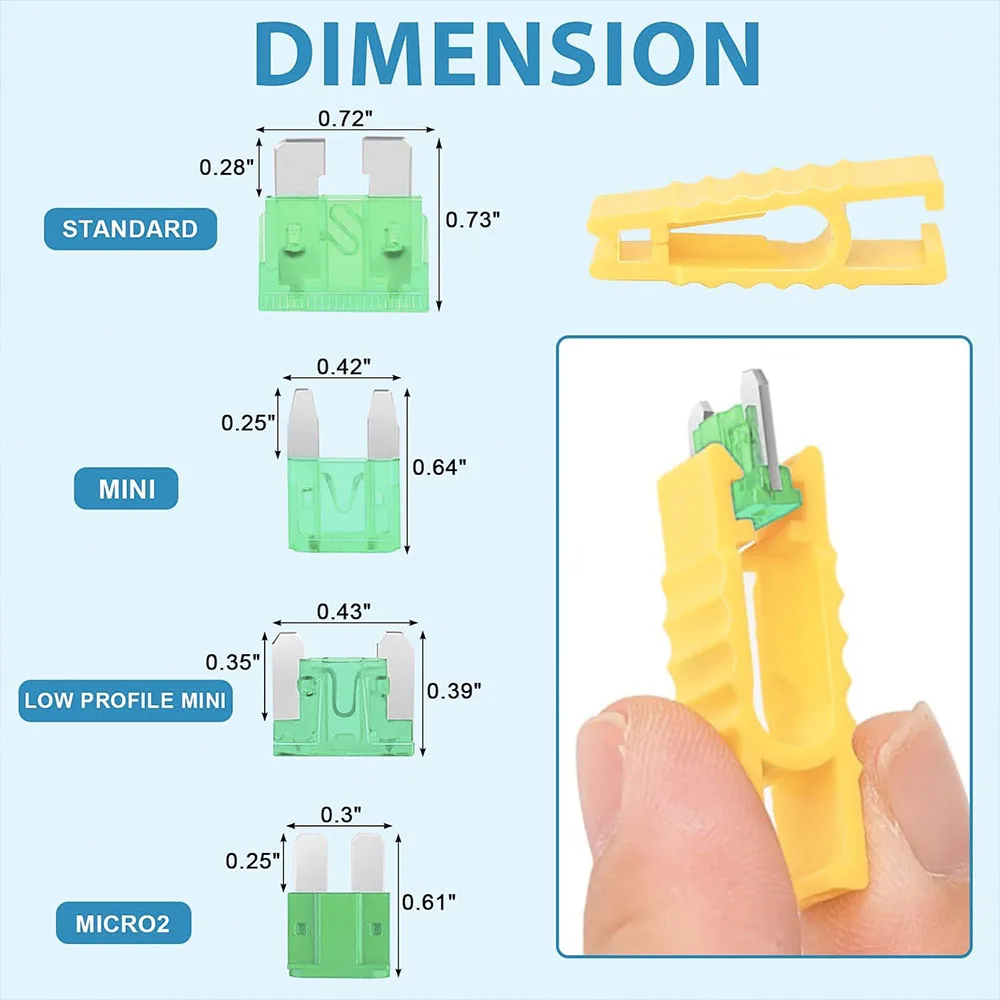 408-teiliges Sicherungs-Sortiment Standard Mini LP Mini Micro2 Flachsicherungen ATO ATC APS ATS APR 2A -40A Ersatzsicherungen – Detail 5